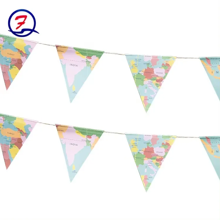 High Quality Polyester Fabric PVC Customized design Pennants String Flag Triangle Bunting Banner For outdoor Decoration