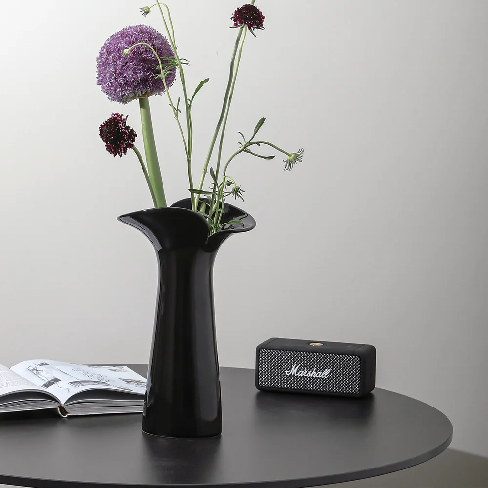 Home Interior Tableware Decor Home and Wedding Decoration Ikebana flower Italian Ceramic Bud Vase Black Wholesale