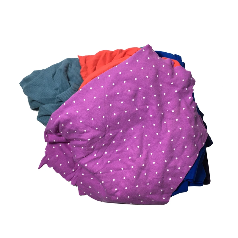 Industrial Cleaning Cloth Wiping Fabric Rags New Mixed Color Cotton Second Hand Knitted Cotton Rags