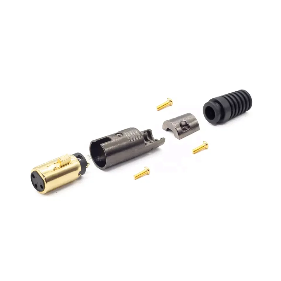 Silver Black Zinc NC4MX NC10FX Accuracy Stands Xlr Metal Zinc 3 Pin Xlr Audio Male Connector