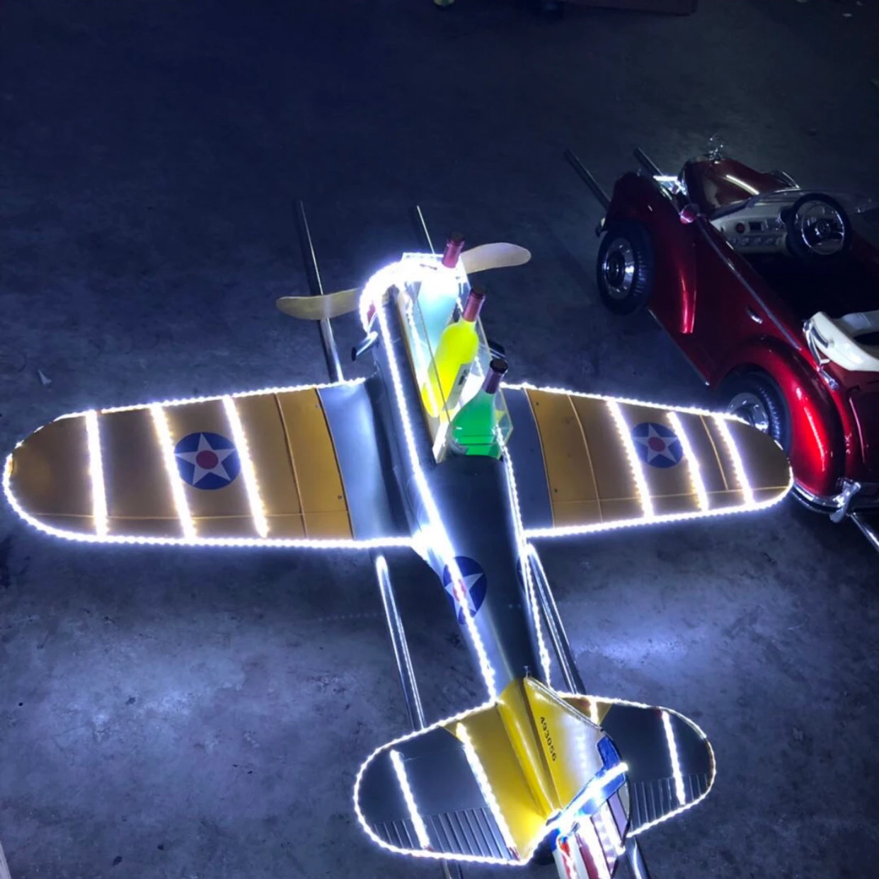 
Plane champagne vodka wine acrylic led vip bottle chariot presenter carrier tray for Night Club Bar Lounge Party event 