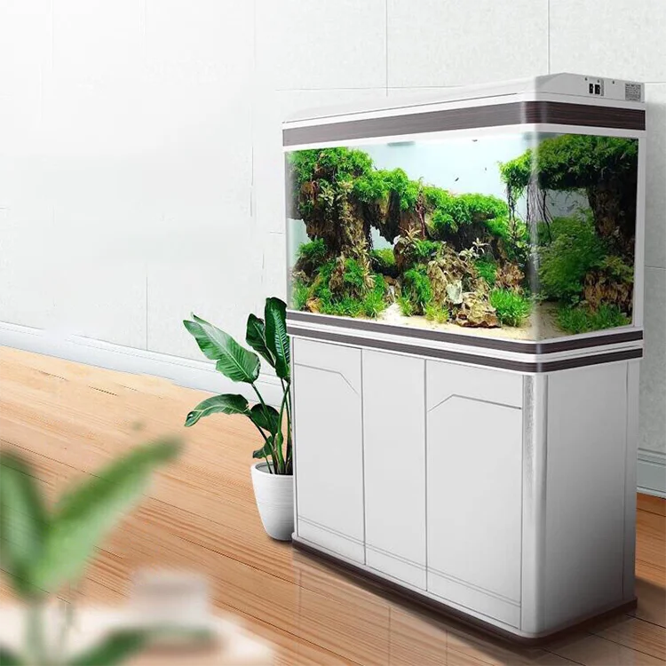 2021 new super white aquarium living room Floor-style, aquarium large landing home small@