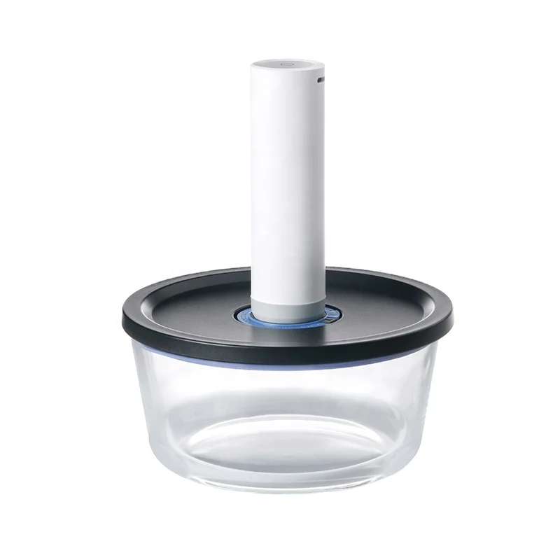 High borosilicate glass food container with vacuumed lid vacuumed rod for glass lunch box