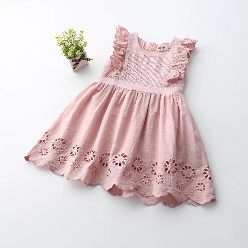
2021 hot design summer trendy kids clothing girls baby girls cotton sleeveless sweet dress children girl princess dresses 