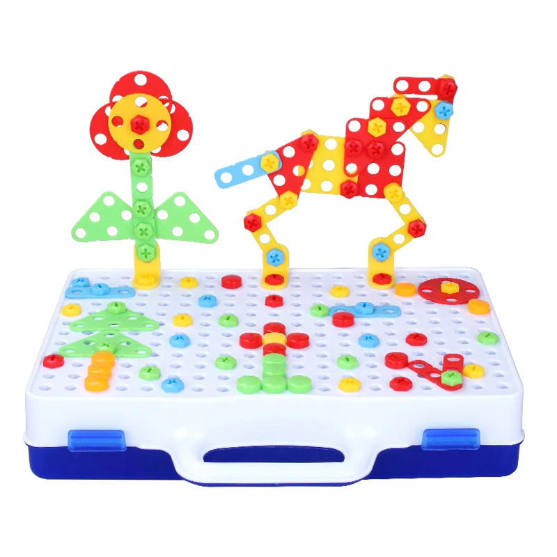 Детский конструктор, интеллектуальный 3D пазл, сборная игрушка «сделай сам» с электрическим шурупом, сверлом, гайкой, инструмент для сборки, игрушки