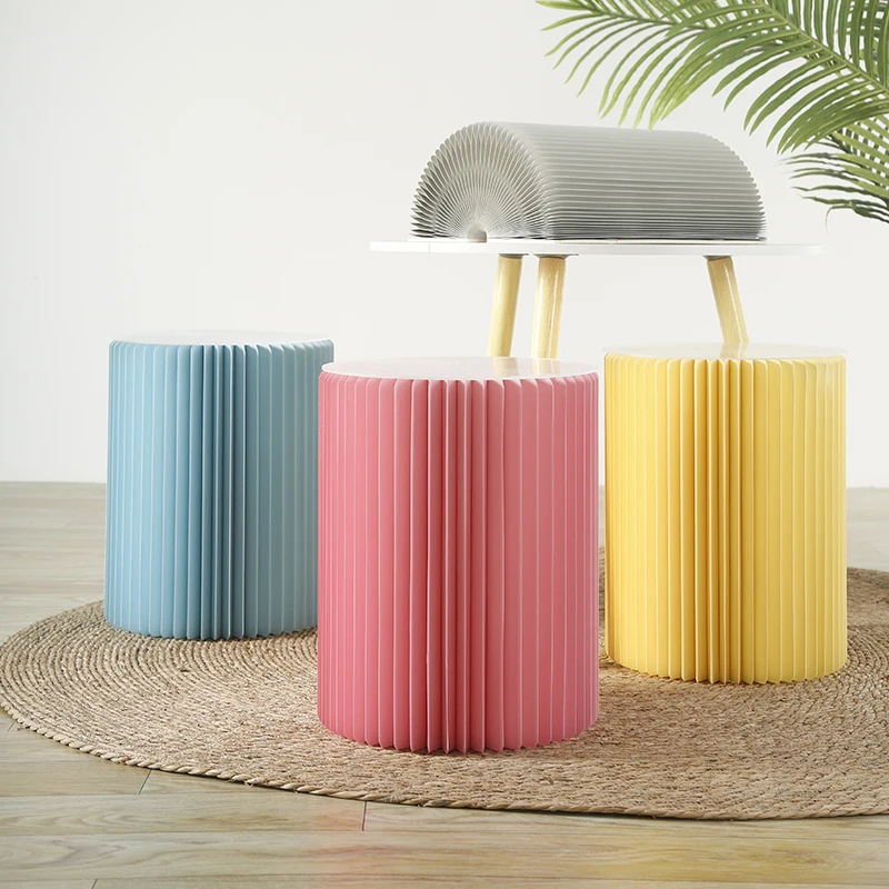 Wholesale Creative Portable Waterproof Organ Style Foldable Paper Stool