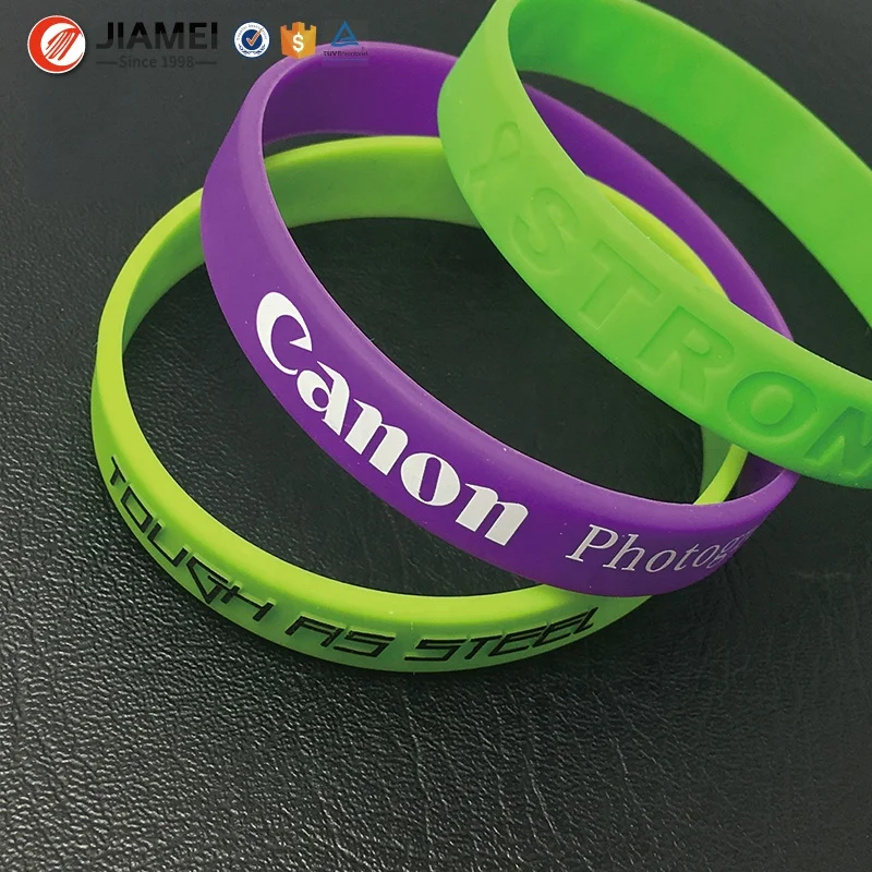 Promotion Wholesale Custom Your Own Logo Fashion Rubber Wristband Silicone Bangle Bracelets