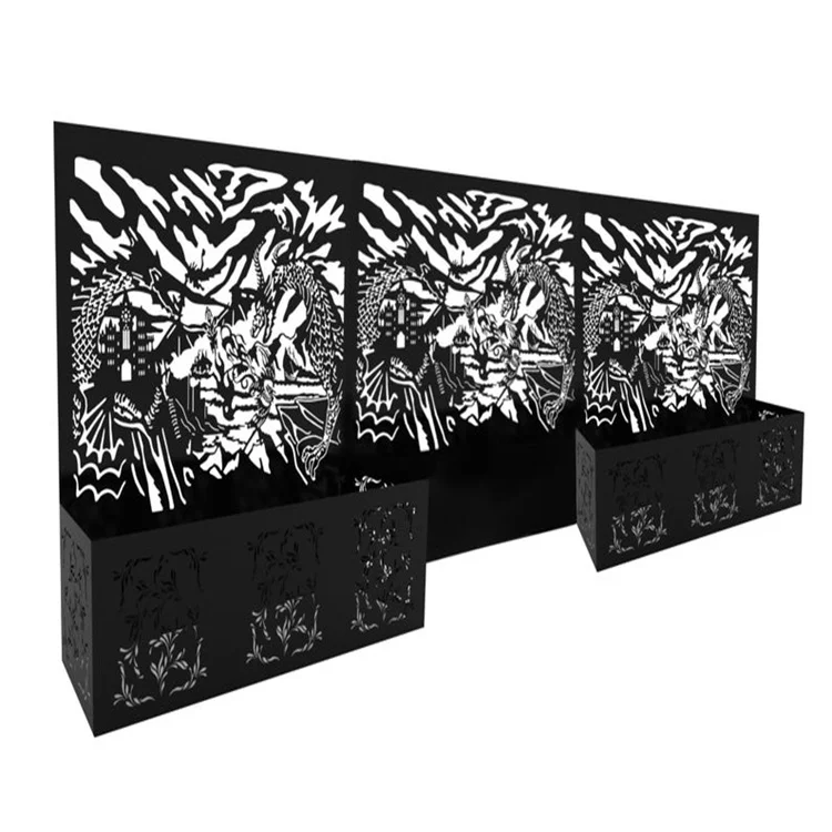 Customized Laser Cut garden fence Screen Perforated Metal Fence Garden Fence