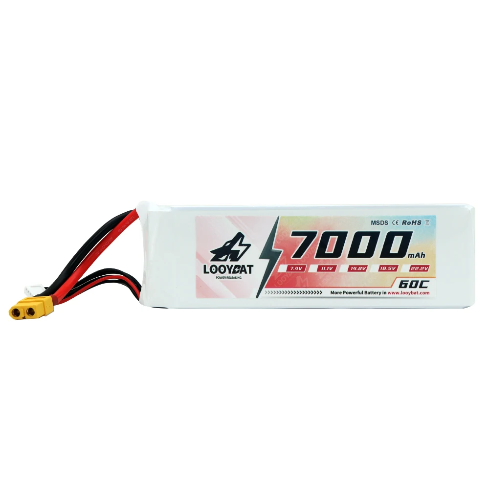 New Promotion RC Aircraft LOOYBAT 7000mAh Lipo Battery 7.4V 22.2V High power 60C Rate Lipo Cells Pack For Drones