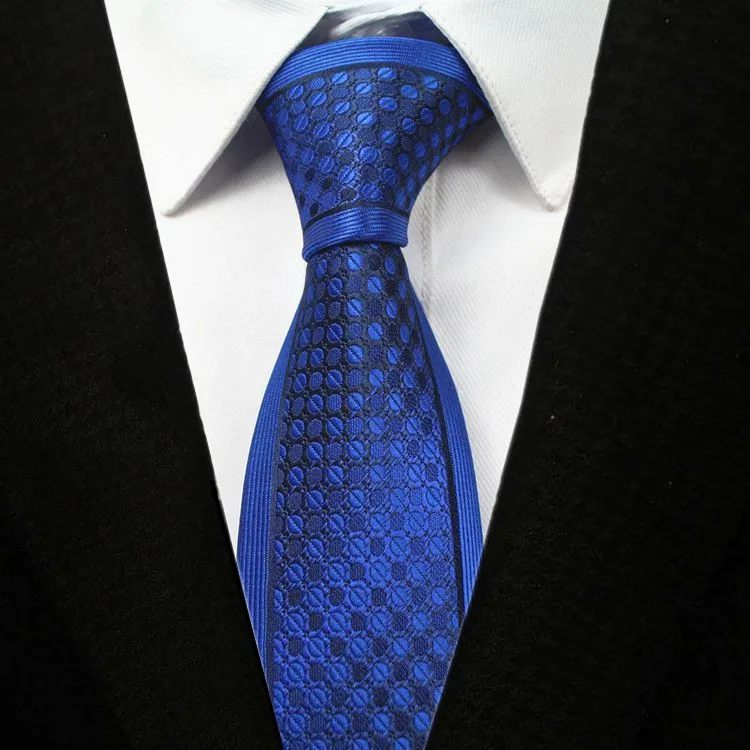 Silk Jacquard Woven Paisley Men Tie Classic Blue Tie High Quality 6cm Necktie