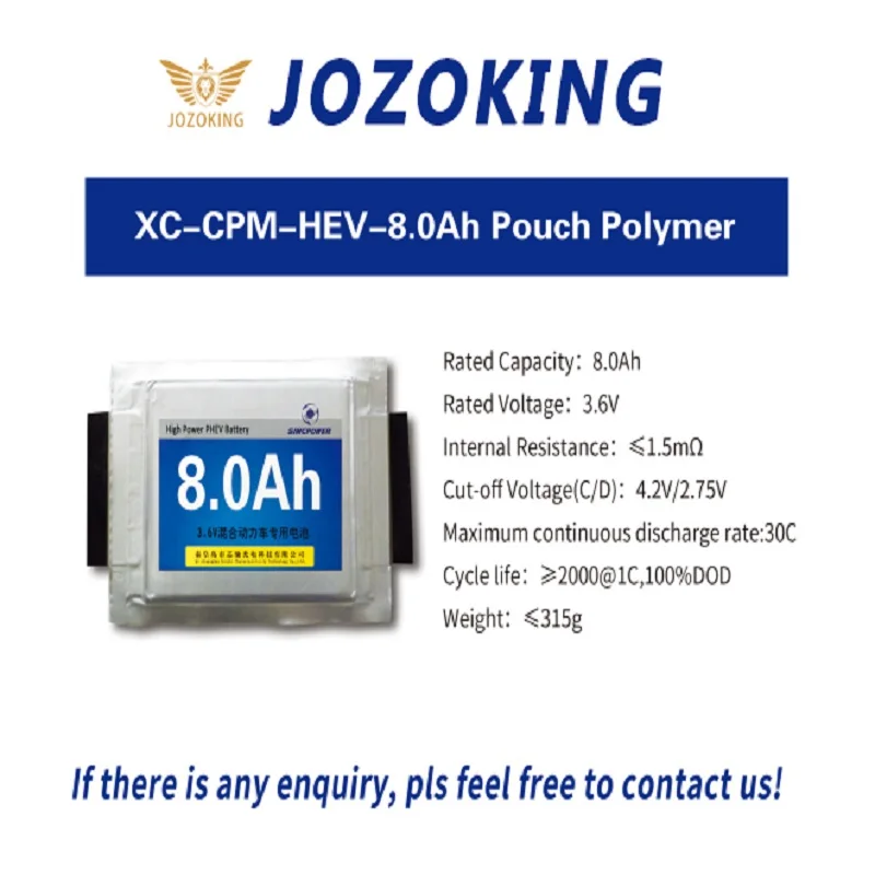 CPM HEV 8Ah Lifepo4 Lithium Ion Cells Long Life High Power 3.2V Customized Pouch Cell Solar Energy System Battery NMC Anode