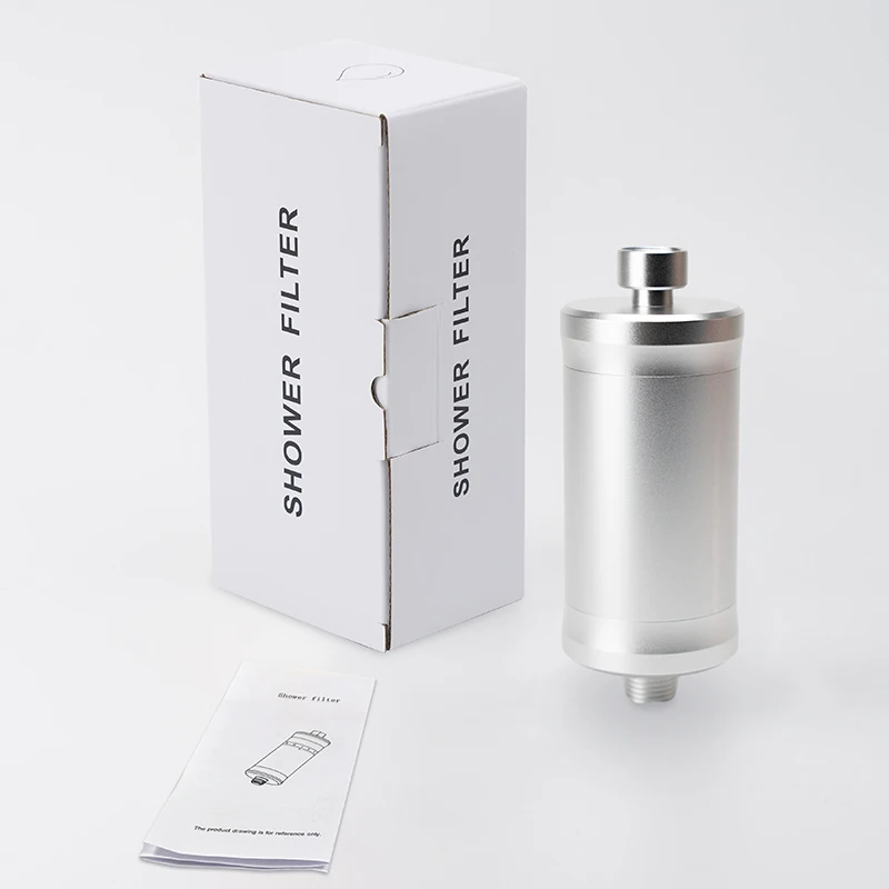 Aluminum Body Shower Purifier Filter Head Water Filtration System Replaceable Filter