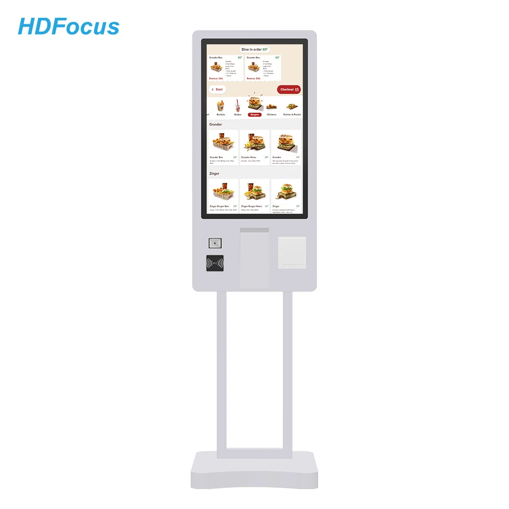 Totem фаст-фуд 21 5 Дюймов интерактивный киоск самообслуживания с сенсорным экраном Pos Nfc машина для самостоятельного заказа ресторанов