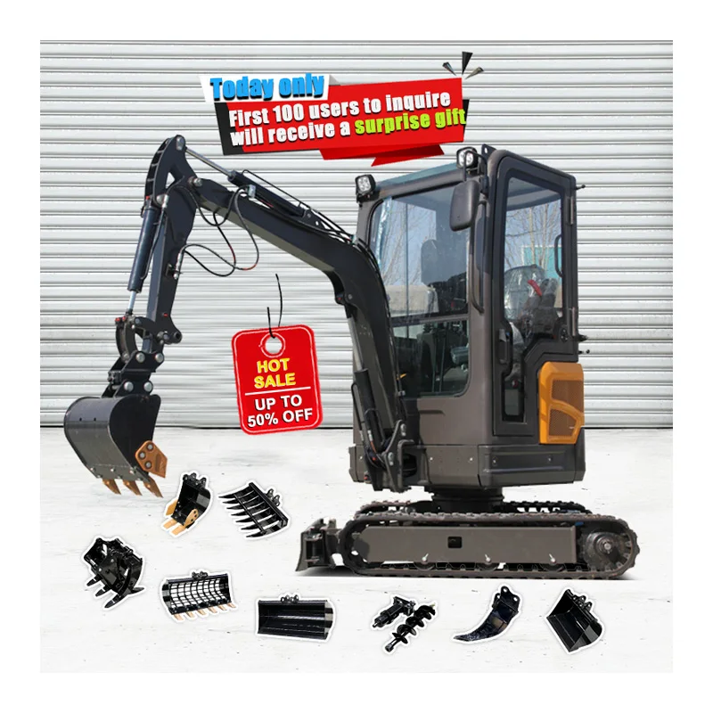 full hydraulic joystick swing boom 2 ton remote control bulldozer blade china new mini excavator digger machines