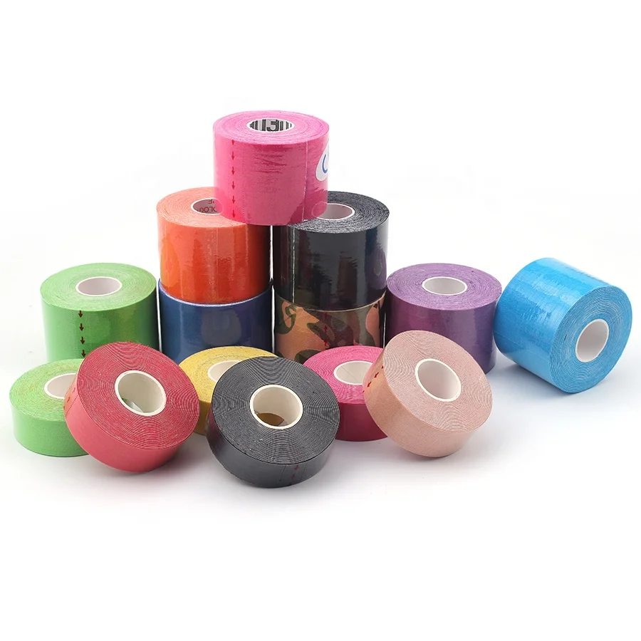 JINGBA FDA CE ISO Multiple Colors Custom Bulk Waterproof Breathable Muscle Pain Relief  for Gym Sport Fitness Kinesiology Tape