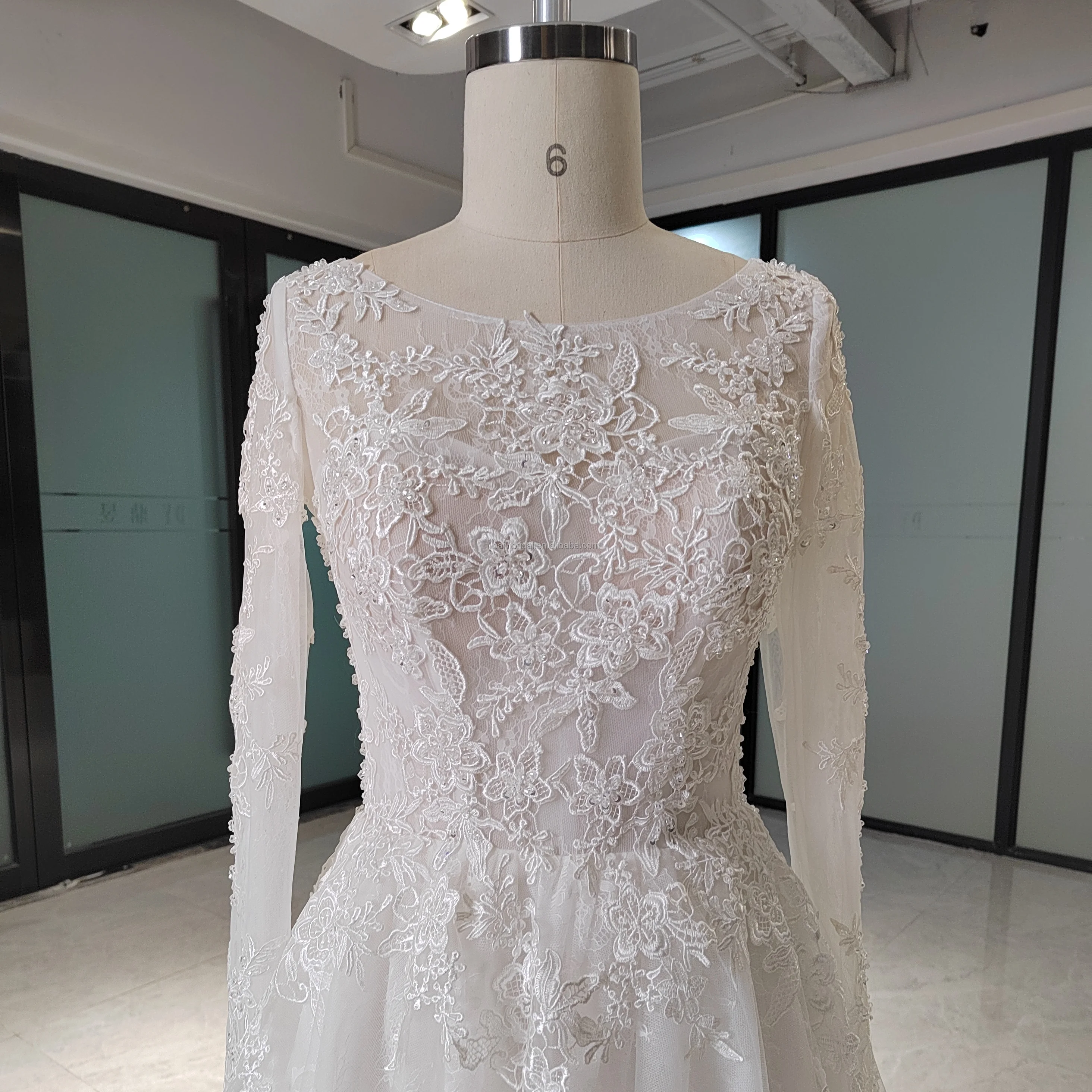 Baiyi DK2250 оптовая продажа свадебные платья для девочек с длинным рукавом кружевной Аниме Дизайн