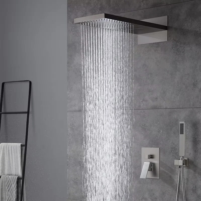 1008QH Contemporary Single-Handle Thermostatic Shower Panels Metered Bath Shower Faucets Ceramic Valve Bathroom Build-In Set