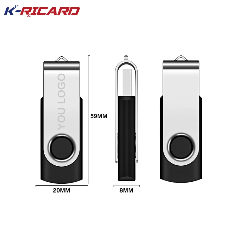 K-ricard поворотный флеш-накопитель 2 Гб 4 8 16 32 металлический USB2.0 флэш-диск цветной USB флэш-накопитель