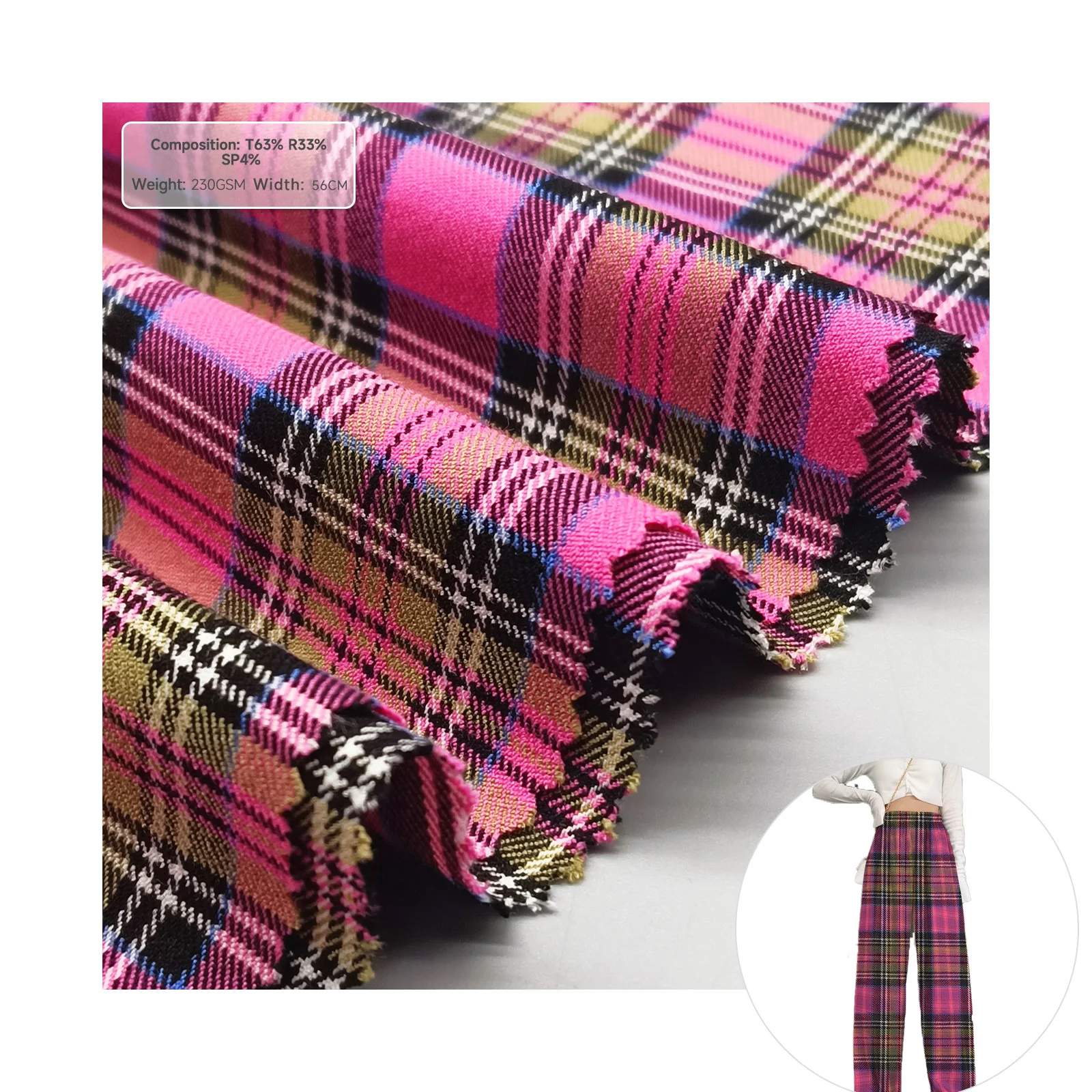 Dragon fruit color suiting fabric material for women fabric high quality school uniform fabric