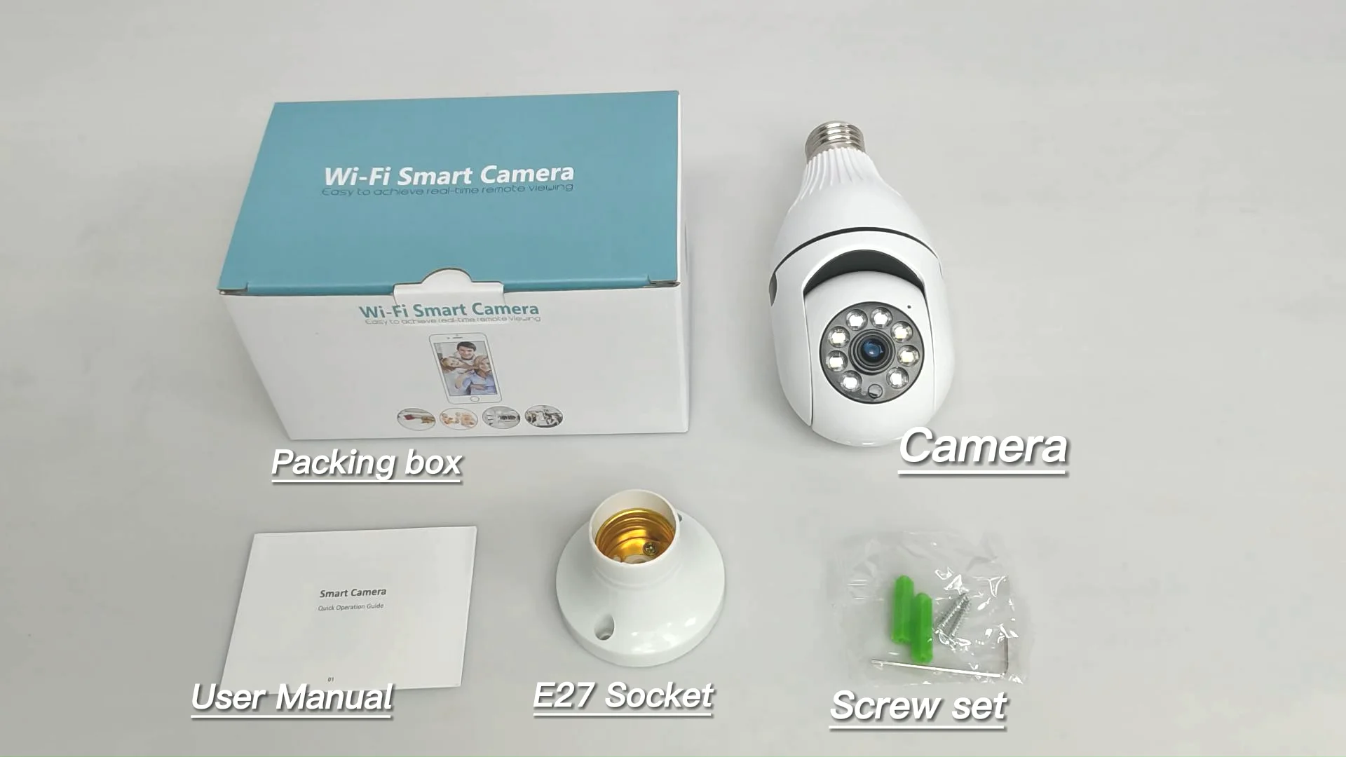 2022 ICSEE 3MP E27 Socket Lamp Holder Full Color 1080p 360 Panoramic Cctv Wifi Ip Camera Ptz Light Bulb Camera