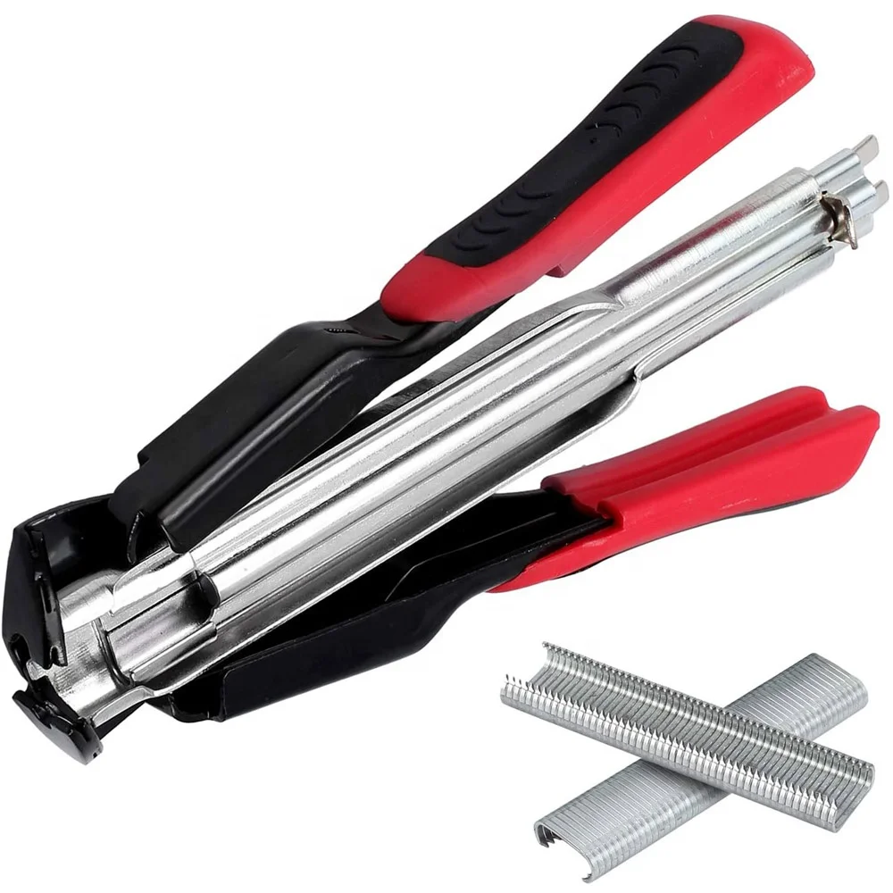 Hog Ring Pliers Automatic Fencing Pliers with 2500pcs Hog Rings Fence Clips C Type Nails Fencing Kit