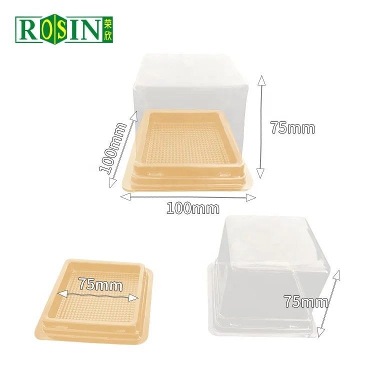 10 x 10 x 5 Cheap Plastic Round Golden Plastic Mini Food Cake Tray With Clear Lids