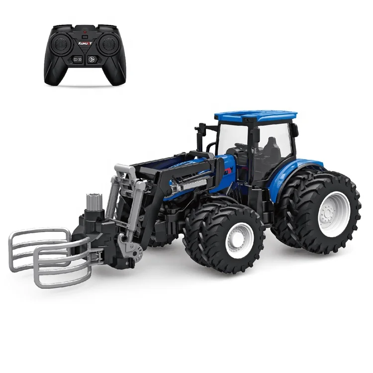 RC Tractor 4x4 Farm Truck 2.4G 1/16 Scale Construction Vehicle Remote Control Car Toy with Lights and Sounds For Kids