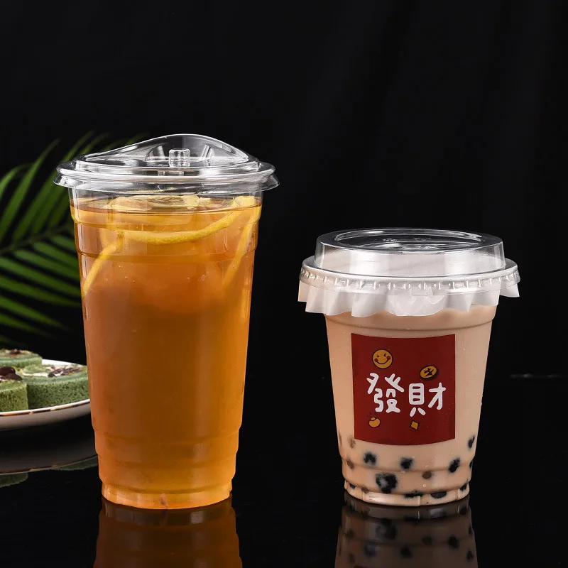 Soft Blister clear Plastic Cup for Milk Tea Cup Accept Customized Color Plastic Cups Can Print logo