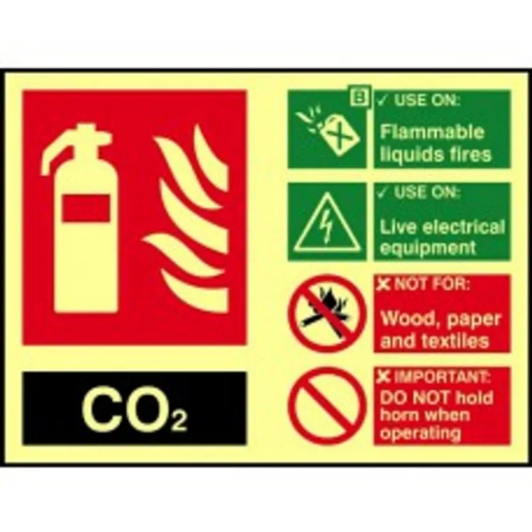 Emergency luminous glow in the dark fire safety warning signs