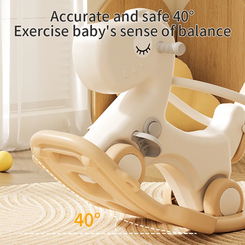 child kids mountable cars white bungee rocking horse ride on animals toy seesaw plastic for baby walker with handle