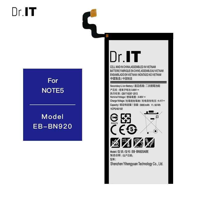 
Smartphone accessories For Samsung Note5 phone batteries 