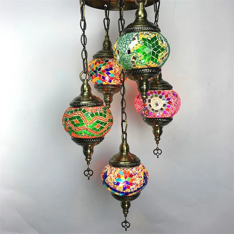 CSLIDO Glass Turkish Hanging Light Energy Saving Istanbul Lamp Turkish Mosaic Lamp And Chandeliers
