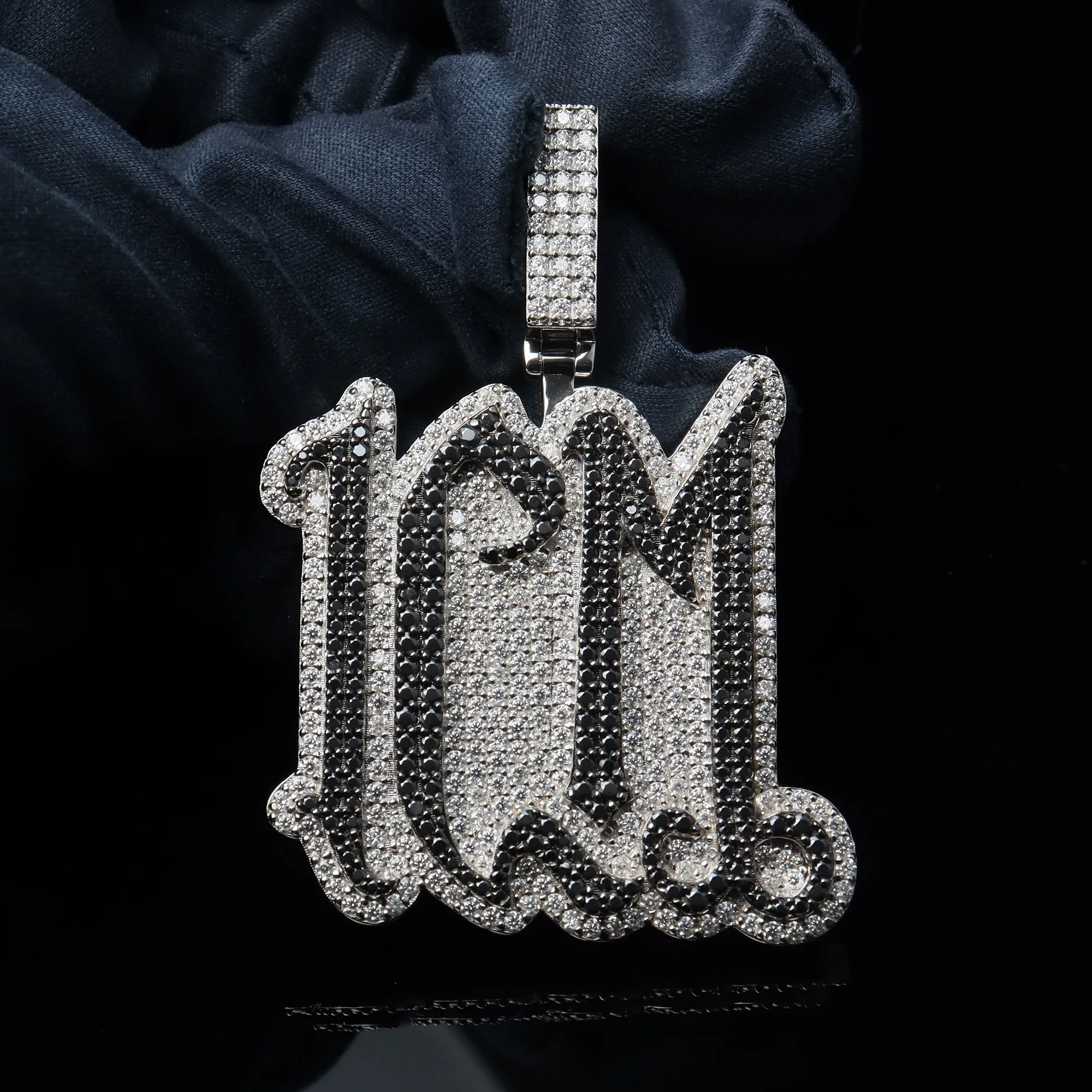 Hip Hop Jewelry Iced Out Letter Name Pendant Two Tones Two Layers Pass Diamond Tester VVS Moissanite Luxury Custom ICM Pendant