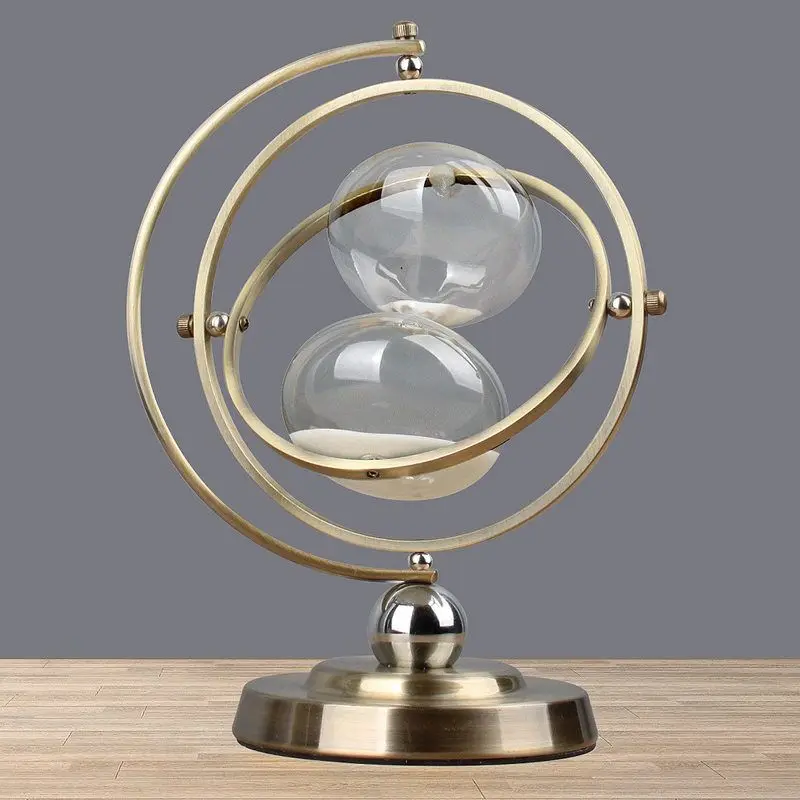 Wholesale Time Hourglass 60 Minutes Creative Metal Ornaments Birthday Promotional European Living Room Decoration Hourglass