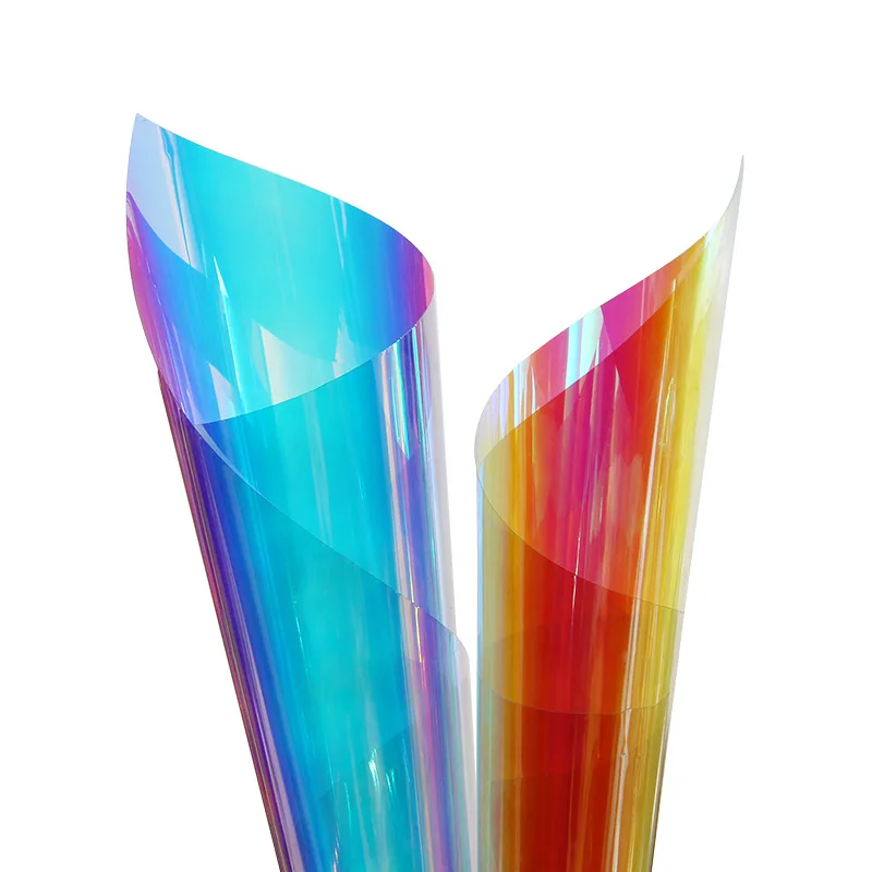 holographic rainbow film christmas gift wrapping rainbow Iridescent film for lamination