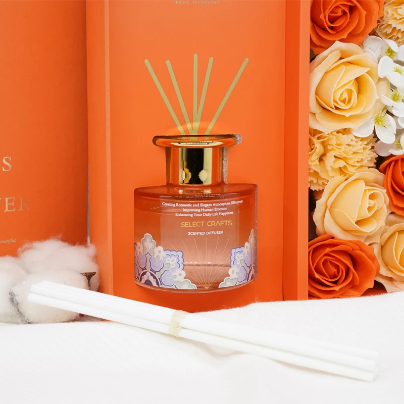 Wholesale Private Label Custom Gift Box Home Decor Preserved Flower  Essential Oil  Perfume Luxury Reed Diffuser