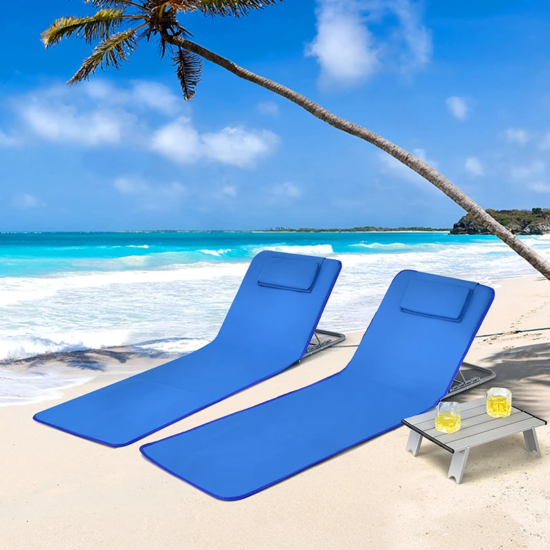 Custom Print Portable Beach Reclining Lounger Beach Chairs Adults Beach Lightweight Folding Camping Sun Lawn Chairs Set