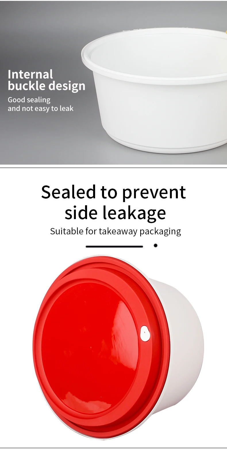 LOKYO microwave round pp plastic meal prep round soup bowls food packaging disposable plastic bowl