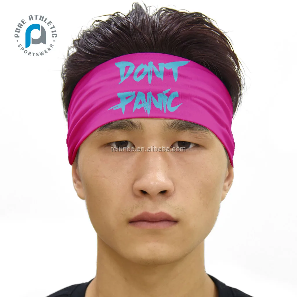 PURE Custom logo quick dry  sublimation printing custom design menhot selling sports cotton headband