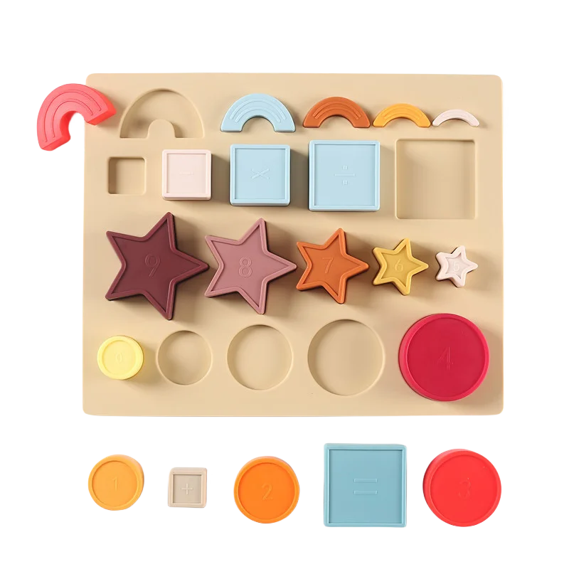 NEW Early Educational Toys Silicone Rainbow Stacking Ring Tower Game Blocks Baby Montessori Toys