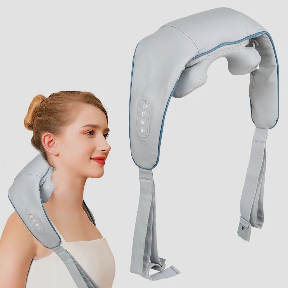 Vibrating Heated Shiatsu Neck Massage Cushion Electric Neck Shoulder Massager