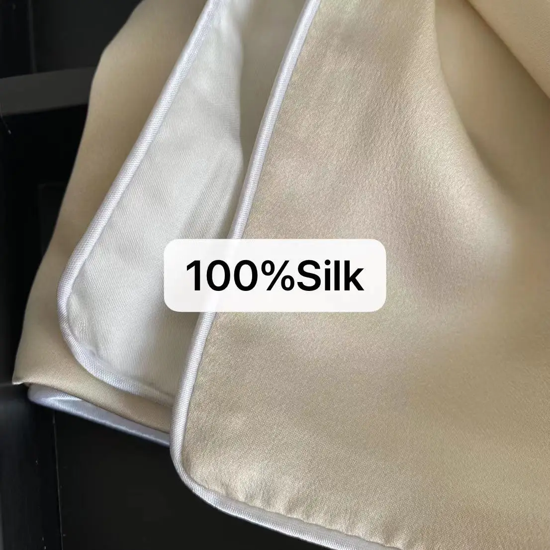 Wholesale New Design Luxury Small MOQ Amazon Scrunchies Eyemask AB Sides Two Color Tencel Silk Pillow Case Set