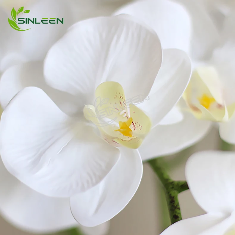 Orchid Flower Phalaenopsi Silk Plant With Pot Real Touch Decor Faux High Quality Decorative Artificial Flowers