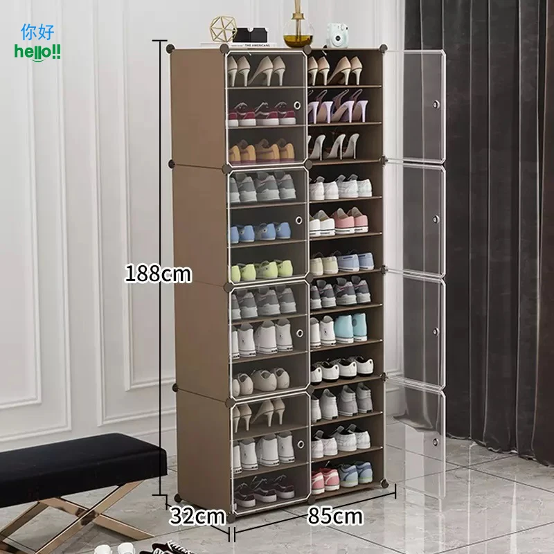 Home Wardrobe Storage Armoire Garment Hanger Closet Organizer Cabinets 16 Cube