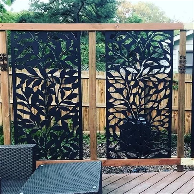 New Modern Design Laser Cut Sheet Metal Fence Panels Outdoor Decorative Perforated Metal Laser Cut Corten Steel Screen