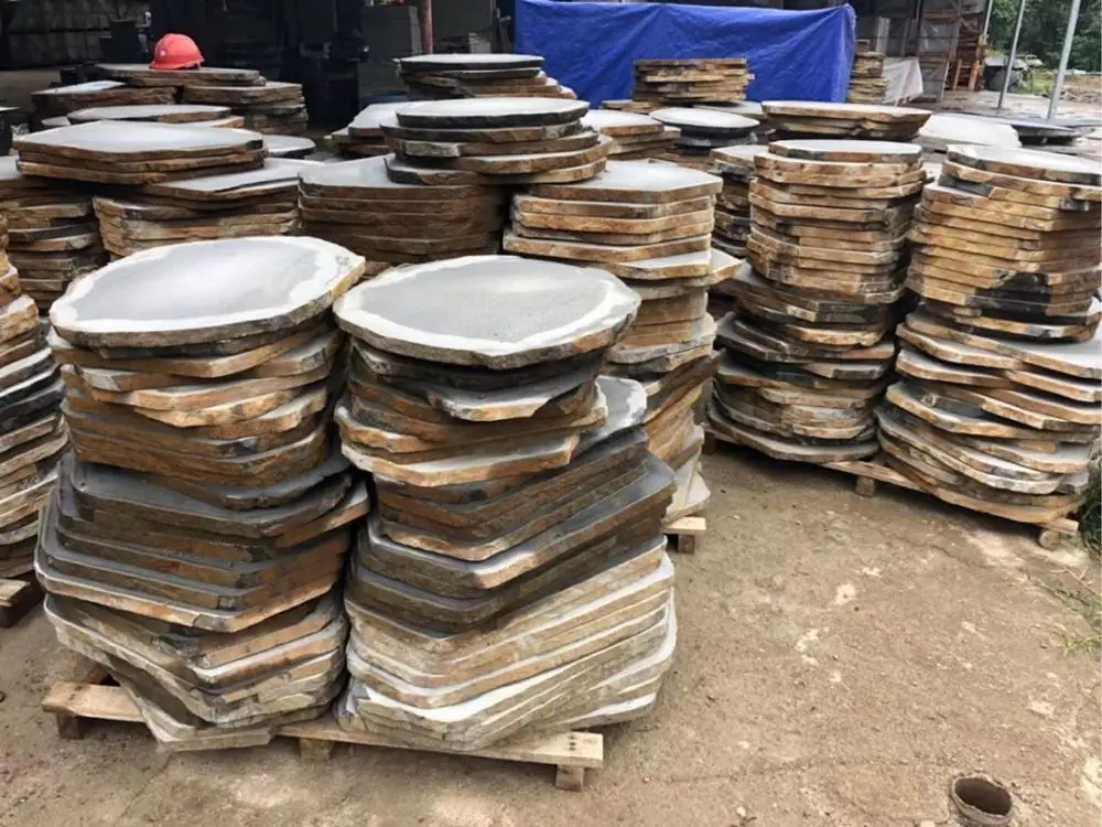 Round Grey Basalt Lava Stone for Garden Stepping Stone