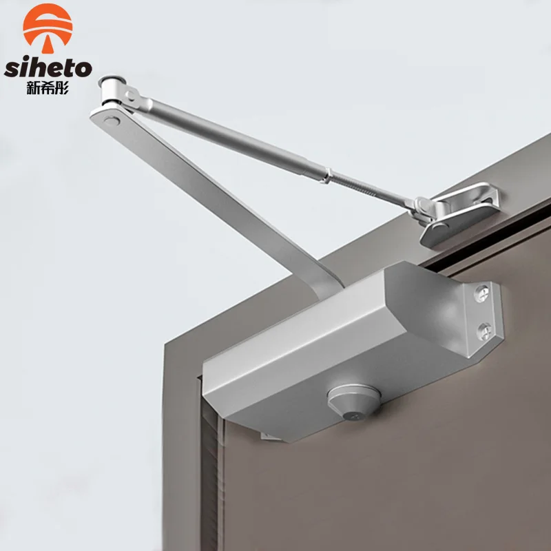 Aluminum alloy automatic hydraulic commercial remote control door closer Can load 45-60kg Wooden fire door concealed door closer