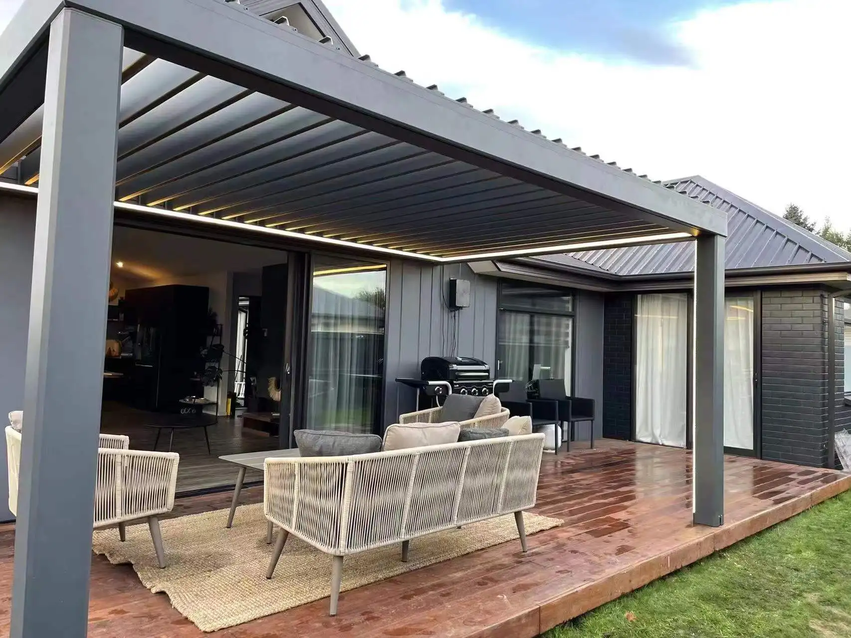 Modern Motorized Roof System Pergolas Para Exterior 4x3 4x6 M Louvre Pergola Aluminium Aluminio Electric Cover Gazebo Pergola