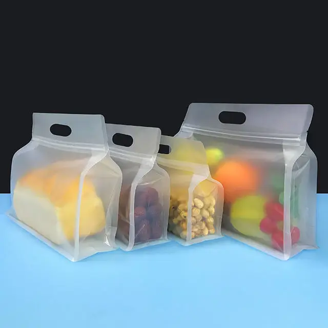Wholesale Compostable Plastic Food Storage Zipper Packaging Clear Food Grade Material Tea Coffee Bag