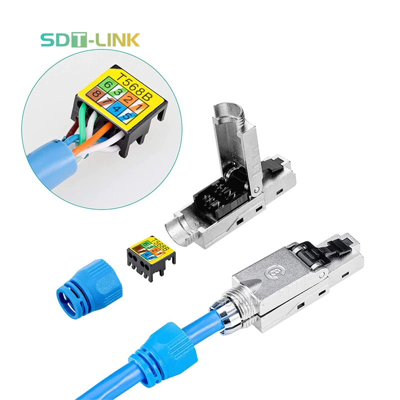 Заводской OEM CAT8 FTP STP Экранированный 8P8C RJ45 безинструментальный модульный концевой разъем Бесплатный 40 г 2000 МГц Лучшая цена